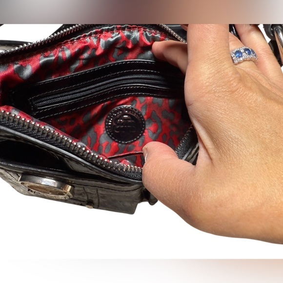 Dana Buchman Black Embossed Patent Leather Crossbody - Picture 3 of 5